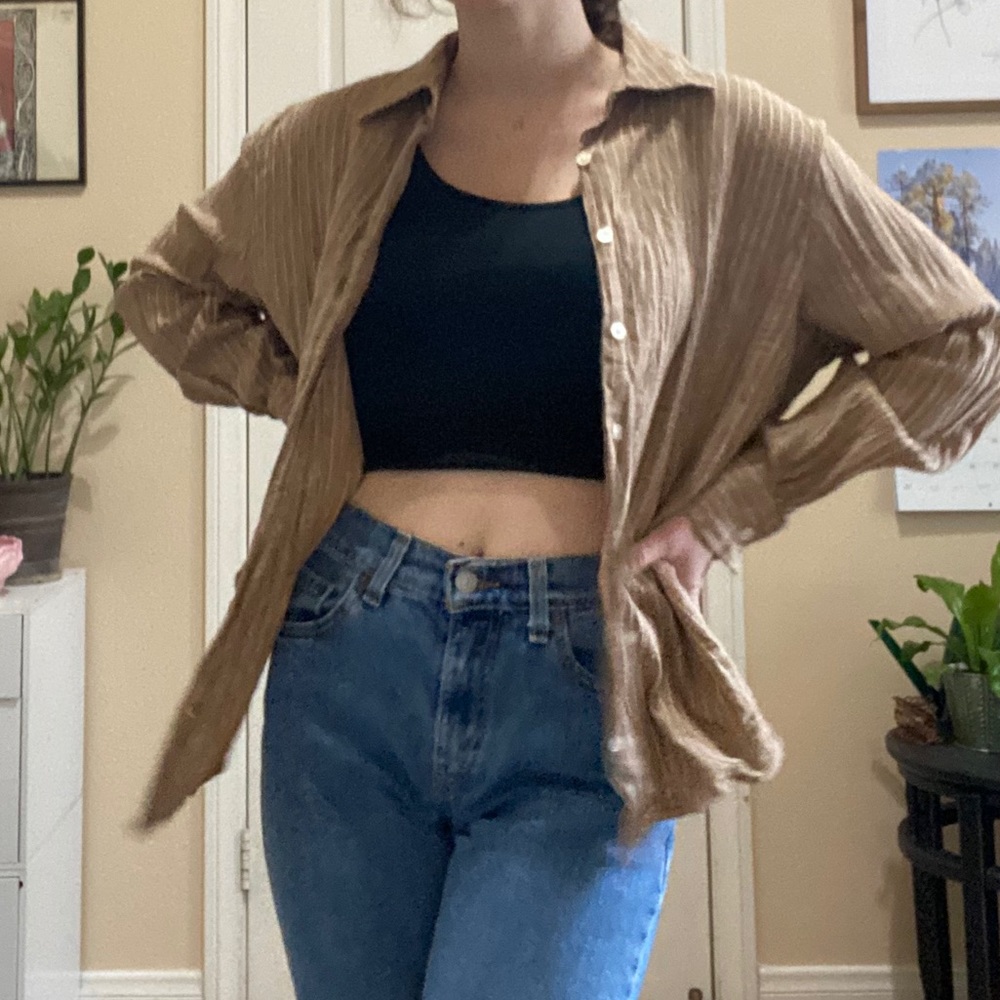 Stripped button down jacket